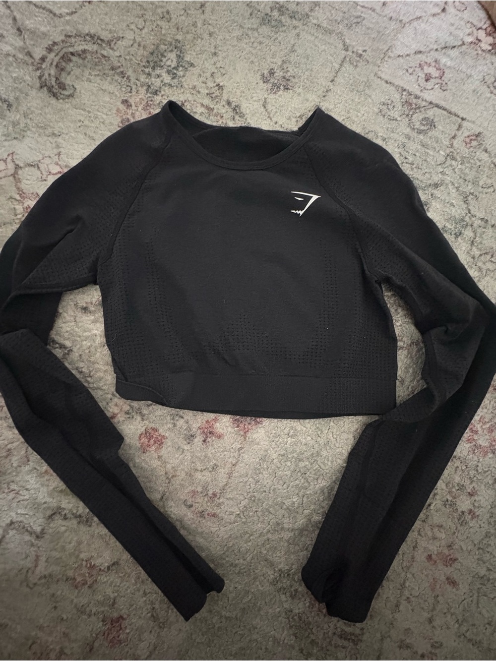 Gymshark Black Seamless Crop Long Sleeve Top